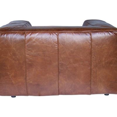 Fauteuils - Fauteuil Boston en Cuir Véritable - Confort et Élégance Contemporaine - JP2B DECORATION