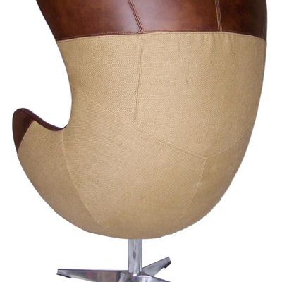 Armchairs - Jacobs L'élégant Armchair in Leather and Jute - Modern Comfort and Style - JP2B DECORATION
