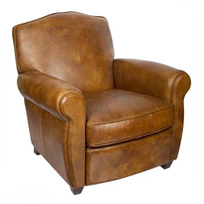 Fauteuils - Fauteuil Club Moustache en cuir - Design classique et intemporel - JP2B DECORATION