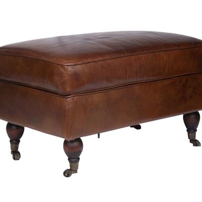 Tabourets - Repose-pied Club en cuir – Style vintage et confort assuré - JP2B DECORATION