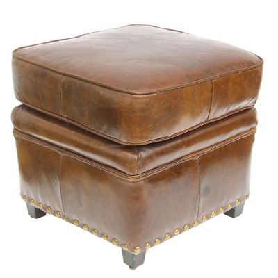 Stools - Club 2 Leather Footrest – Chic and Trendy Comfort - JP2B DECORATION