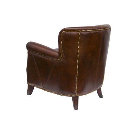 Armchairs - Dandy Genuine Leather Armchair - Elegance and Comfort - JP2B DECORATION