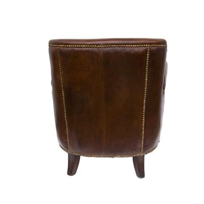 Fauteuils - Fauteuil Dandy en Cuir Véritable - Élégance et Confort - JP2B DECORATION