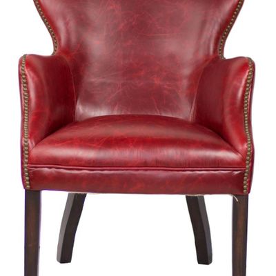 Fauteuils - Fauteuil L'invité Red en cuir vintage - Design élégant et confortable - JP2B DECORATION