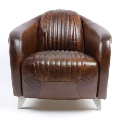 Armchairs - Sporster Leather Armchair – Vintage Look and Exceptional Comfort - JP2B DECORATION
