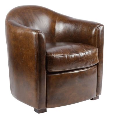 Armchairs - Manchester Leather Armchair – Timeless Elegance and Comfort - JP2B DECORATION