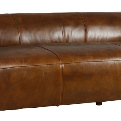 Canapés - Grand Canapé Boston en Cuir - 4 Places Vintage Cigare - JP2B DECORATION