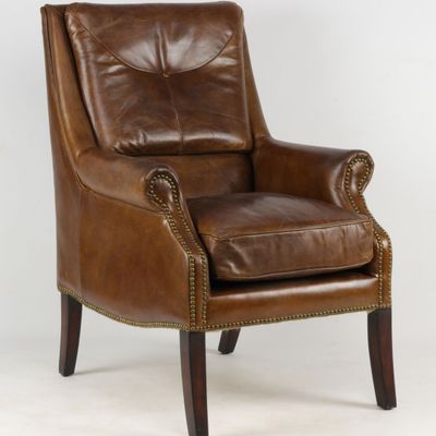 Fauteuils - Fauteuil Chicago en Cuir - Vintage Cigare - JP2B DECORATION
