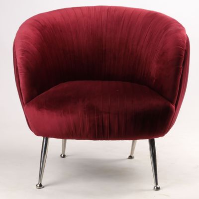 Armchairs - Palace Armchair in Red Velvet – Cozy Comfort and Elegant Design - JP2B DECORATION