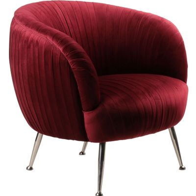 Armchairs - Palace Armchair in Red Velvet – Cozy Comfort and Elegant Design - JP2B DECORATION