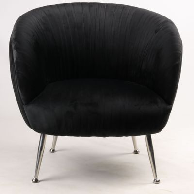 Fauteuils - Fauteuil Palace en velours noir – Élégance et confort enveloppant - JP2B DECORATION