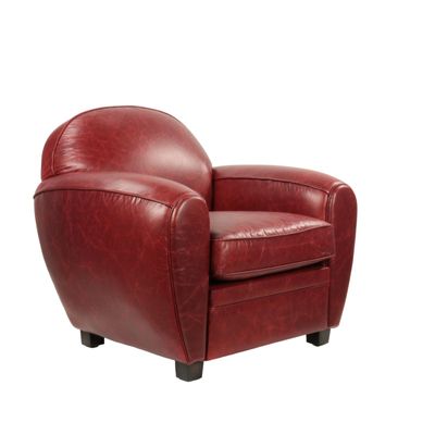Armchairs - Paquebot Club Chair in genuine leather, timeless vintage design - JP2B DECORATION