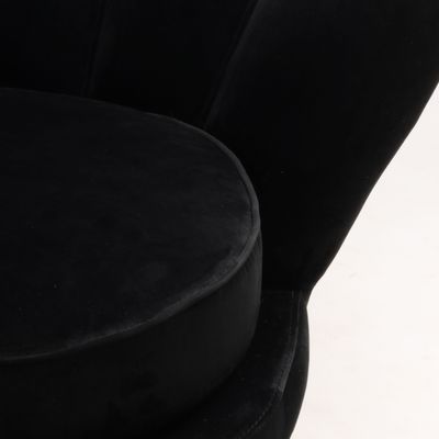 Fauteuils - Fauteuil Fleur Noir en Velours – Élégance et Confort Floral - JP2B DECORATION