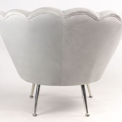 Fauteuils - Fauteuil Fleur Gris en Velours – Élégance et Confort Chic - JP2B DECORATION