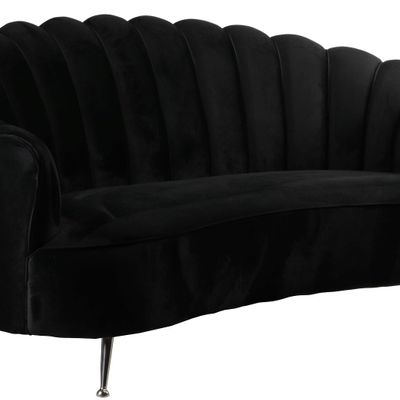Sofas - Gatsby Velvet Sofa in Black – Modern Comfort and Elegance - JP2B DECORATION