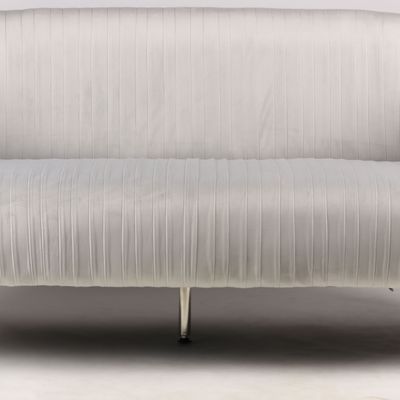 Sofas - Grey Palace Sofa - 3-Seater Velvet, Ultra Comfortable - JP2B DECORATION