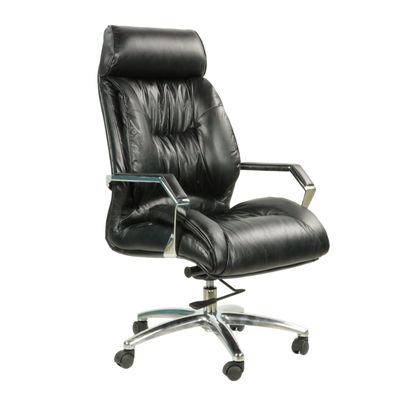 Fauteuils - Fauteuil de Direction en Cuir Noir - Réglable et Confortable - JP2B DECORATION