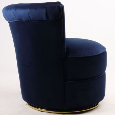 Fauteuils - Fauteuil Swan Bleu - Design compact et pivotant en velours - JP2B DECORATION
