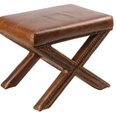 Stools - X Leather Stool - Elegance and Comfort for Your Interior - JP2B DECORATION