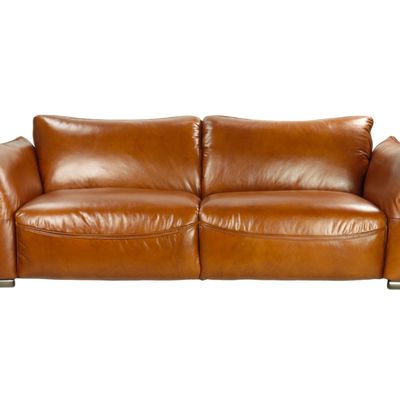 Armchairs - Wheter Sofa in Havana Leather, 3-Seater, Robust and Elegant Design - JP2B DECORATION