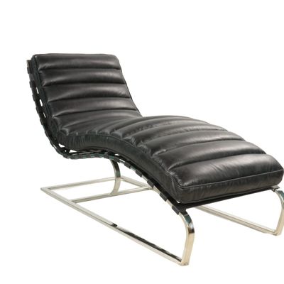 Armchairs - New York Black Chaise Longue, modern design, elegant comfort - JP2B DECORATION