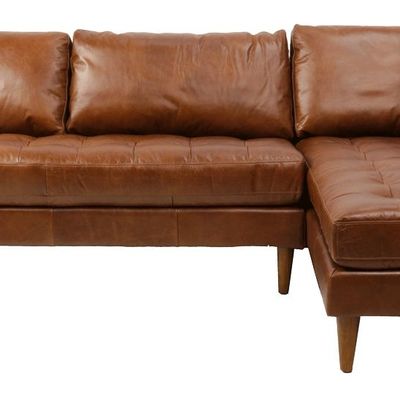 Sofas - Pittsburgh sectional sofa in genuine leather, elegant and comfortable design - JP2B DECORATION