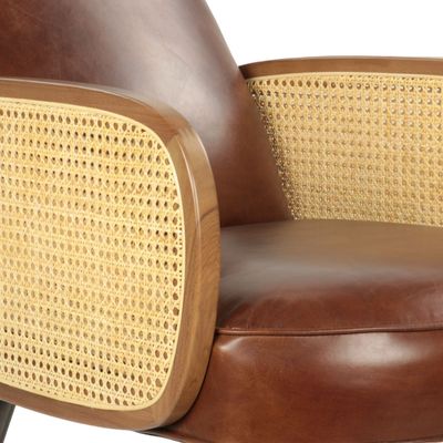 Fauteuils - Fauteuil en cuir et métal, design moderne, assise confortable - JP2B DECORATION