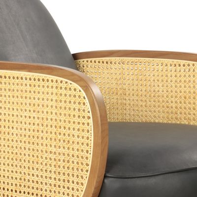 Fauteuils - Fauteuil en cuir et métal, design moderne, assise confortable - JP2B DECORATION