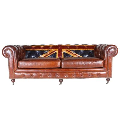 Sofas - Chesterfield Union Jack Sofa in Leather - Iconic British Style - JP2B DECORATION