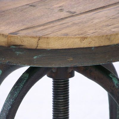 Tabourets - Tabouret de bar en bois et métal, assise réglable, design industriel - JP2B DECORATION