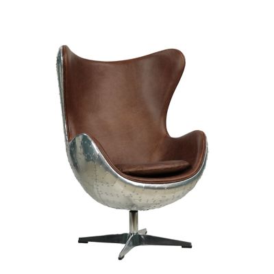Fauteuils - Fauteuil Jacobs Aéro Cigare en cuir et aluminium - Design tendance et cosy - JP2B DECORATION