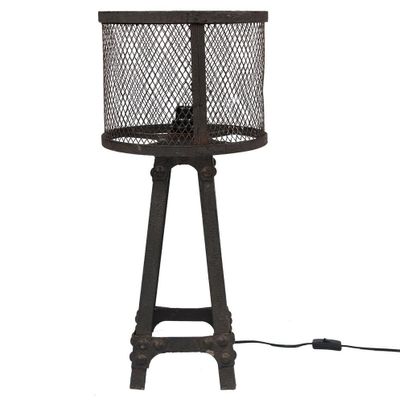 Ceiling lights - Medium industrial lamp, hammered black metal, 70 cm - JP2B DECORATION