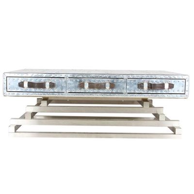 Tables basses - Table basse Aero "50" en aluminium avec 6 tiroirs - JP2B Décoration - JP2B DECORATION