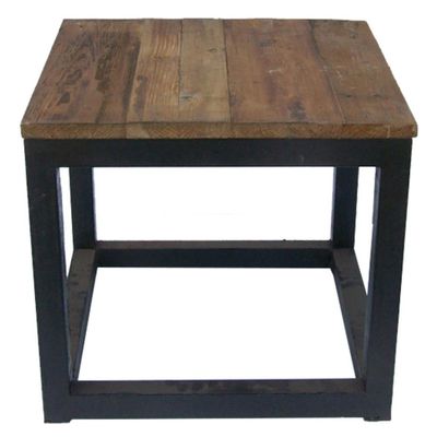 Other tables - Side table, wood and metal, rustic and industrial design - JP2B DECORATION