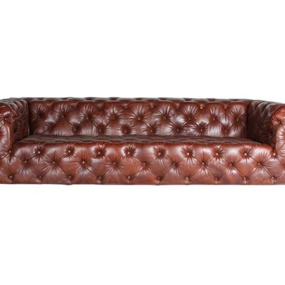 Sofas - Chester Indiana Sofa in Montaigne Brown Leather - Classic and Robust Design - JP2B DECORATION