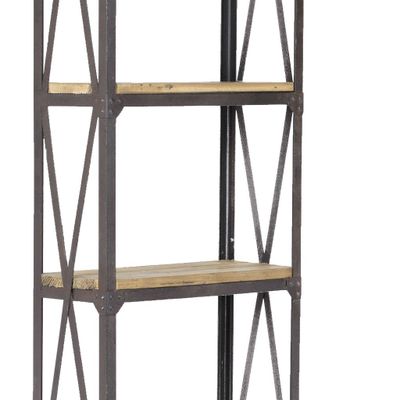 Etagères - Étagère industrielle en bois et métal, 220 cm, design robuste - JP2B DECORATION