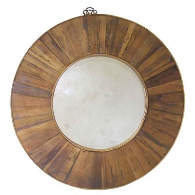 Mirrors - Recycled wood mirror, natural and authentic design, 89 cm - JP2B DECORATION