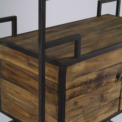 Etagères - Étagère en métal et bois recyclé, 215 cm, style industriel vintage - JP2B DECORATION