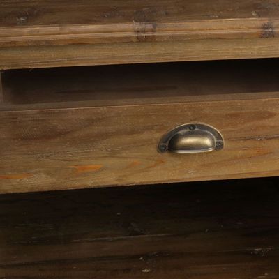 Buffets - Comptoir en bois recyclé, 180 cm, 3 tiroirs, style industriel vintage - JP2B DECORATION