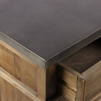 Buffets - Enfilade de métier en bois recyclé, 160 cm, 10 tiroirs, style vintage industriel - JP2B DECORATION