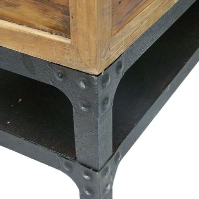 Buffets - Meuble TV industriel en métal et bois recyclé, 160 cm, 4 tiroirs - JP2B DECORATION