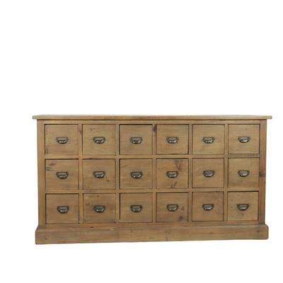 Sideboards - Vintage industrial trade sideboard in recycled wood, 160 cm, 9 drawers - JP2B DECORATION