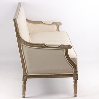 Sofas - Louis XVI-style sofa, 3 seats, elm wood and cushion seating - JP2B DECORATION