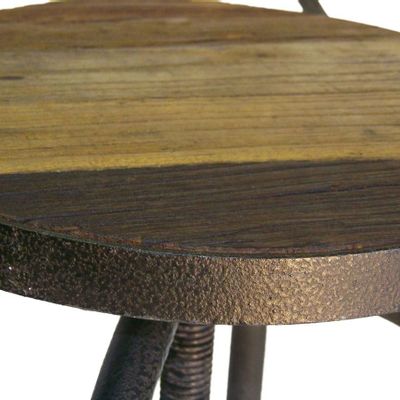 Stools - Bar stool III, wood and metal, adjustable seat, industrial design - JP2B DECORATION
