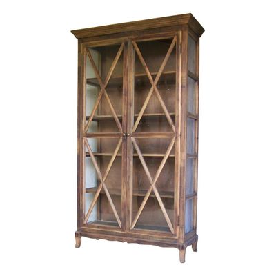 Wardrobe - Glass door wardrobe in recycled wood, natural and authentic design - JP2B DECORATION