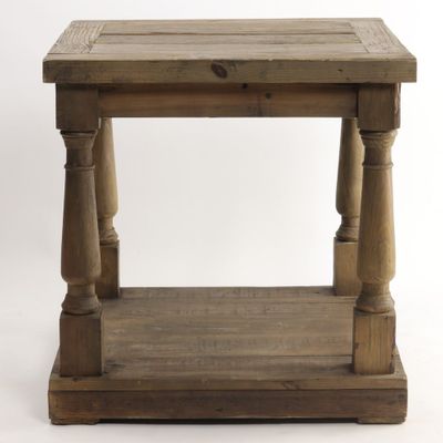 Other tables - Recycled wood end table, 60 cm, vintage style - JP2B DECORATION