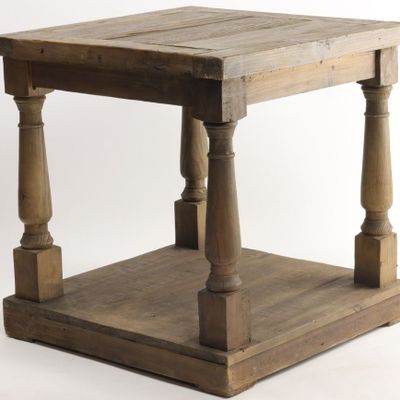 Other tables - Recycled wood end table, 60 cm, vintage style - JP2B DECORATION