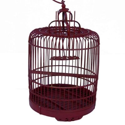 Decorative objects - Decorative birdcage in bamboo, vintage design, red - JP2B DECORATION