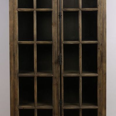 Wardrobe - Vintage industrial wardrobe in recycled wood, 123 cm, 4 shelves - JP2B DECORATION