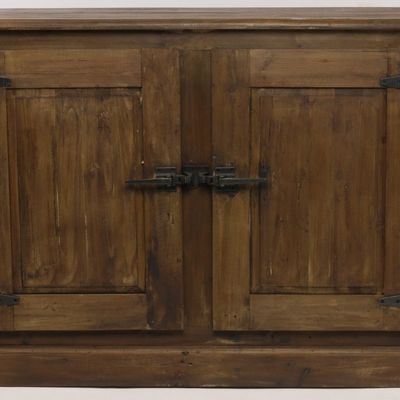 Sideboards - Le Glacier recycled wood sideboard, 2 doors, vintage style - JP2B DECORATION